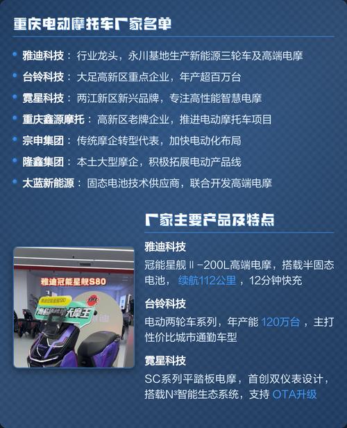 重庆电动摩托车厂家及产品特点一览
